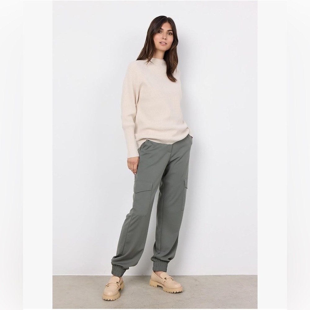 SOYACONCEPT SC-KANITA 4 Cream Melange Long Sleeve Pullover Sweater Size M